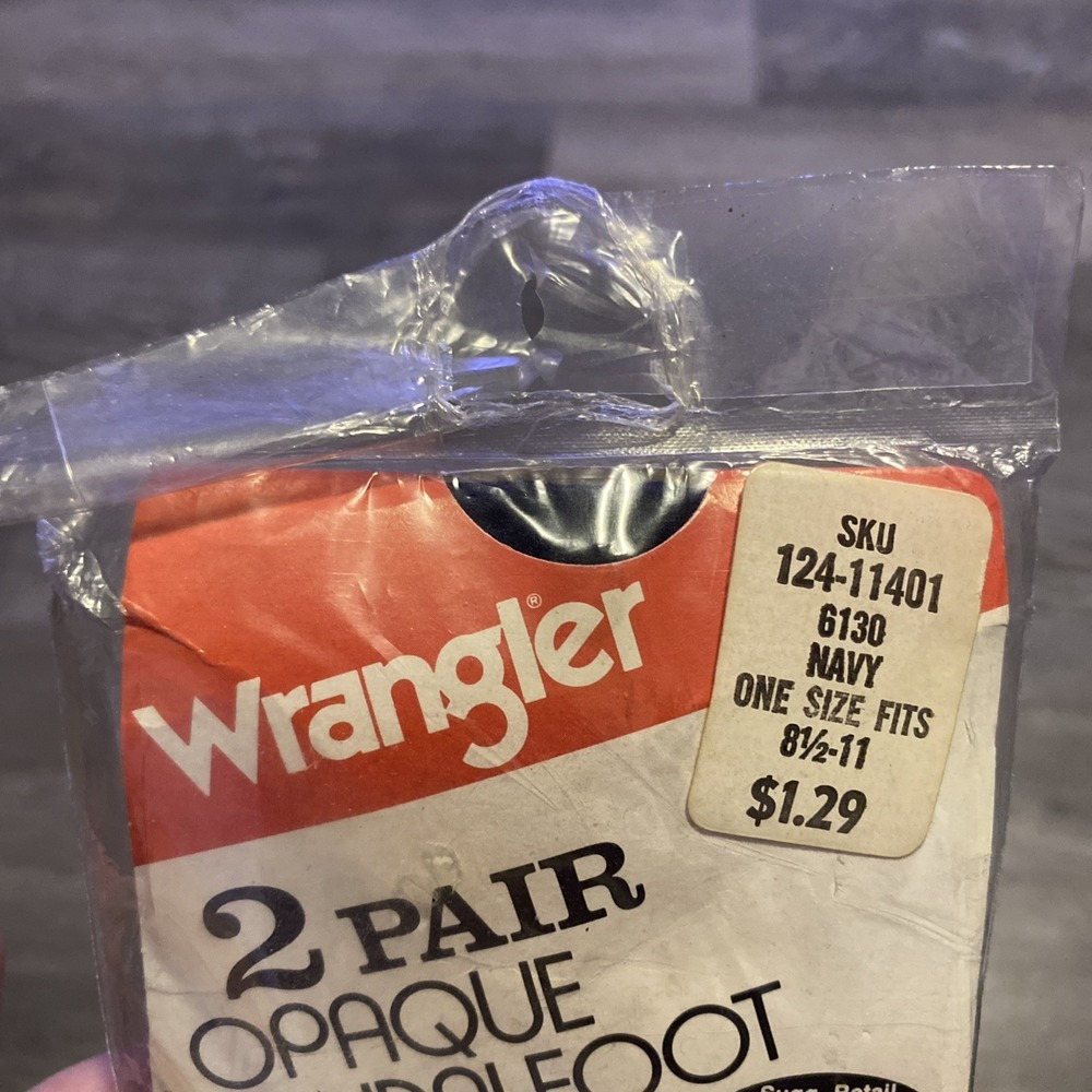 VINTAGE 70's-80's WRANGLER WOMEN'S 2 PAIR‎ OPAQUE SANDALFOOT KNEE-HI NUDE TOE - Picture 5 of 10